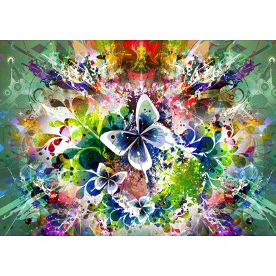 Puzzle Grafika-T-00001 Fleurs et Papillons de Printemps