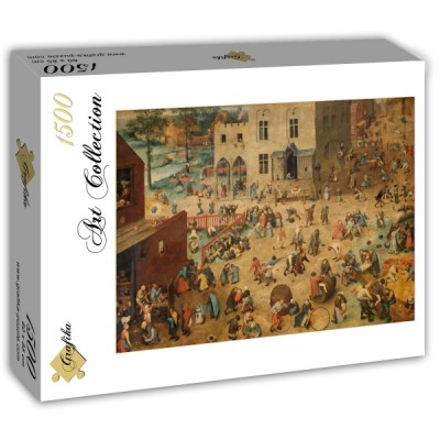 Puzzle Grafika-T-00150 Brueghel Pieter : Les Jeux d'Enfants, 1560