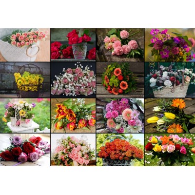 Puzzle Grafika-T-00520 Collage - Bouquets de Fleurs