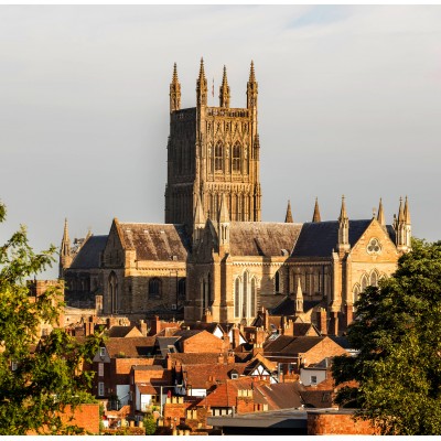 Puzzle Grafika-T-02393 Worcester Cathedral viewed from Fort Royal Park