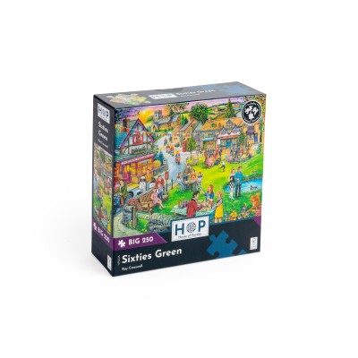 Puzzle House-Of-Puzzles-HP0743 Pièces XXL - Place de Village des Années Soixante