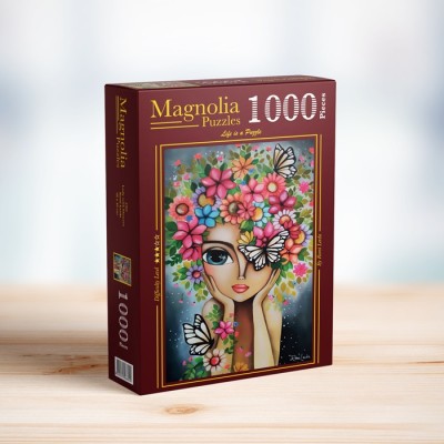 Puzzle Magnolia-1707 Lady with Flowers - Romi Lerda Special Edition