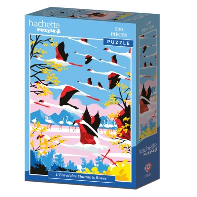 Puzzle Hachette-Puzzle-0001 L'Envol des Flamants Roses