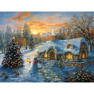 Puzzle Sunsout-19224 Pièces XXL - Christmas Cottage
