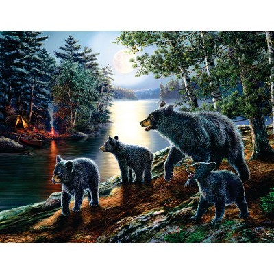 Puzzle Sunsout-28368 pièces XXL - James Meger - Bear Moon