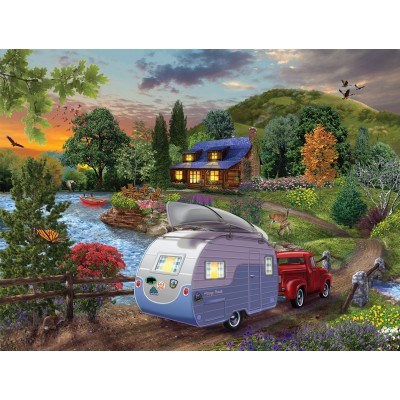 Puzzle Sunsout-31517 Bigelow Illustrations - Campers Coming Home