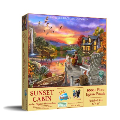 Puzzle Sunsout-31589 Pièces XXL - Cabane du Coucher du Soleil