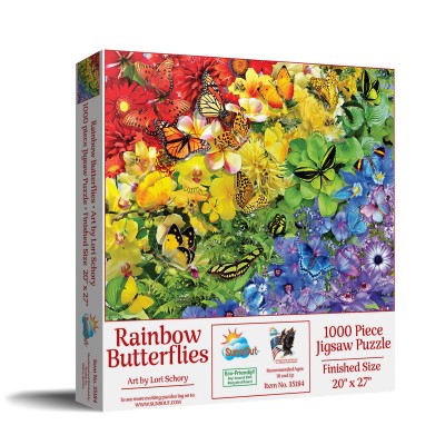 Puzzle Sunsout-35184 Arc-en-Ciel de Papillons