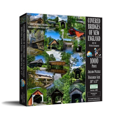 Puzzle Sunsout-64001 Ponts Couverts de Nouvelle-Angleterre