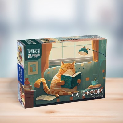 Puzzle Yazz-3827 Cat & Books